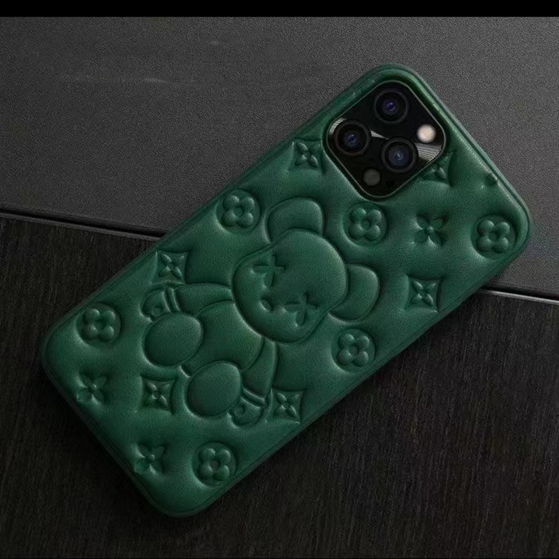 Новый чехол для мобильного телефона, Apple iPhone13pro Leather Bear Bear 3D Prescont Process Process Mobile Phrote Chore Case