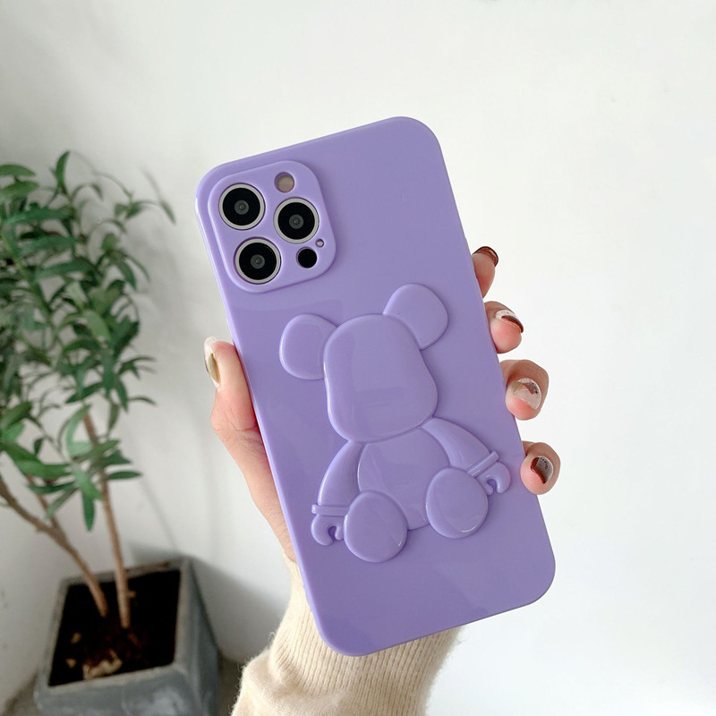 Новый продукт подходит для Apple iPhone13pro Leather Bear Bear Color Crown Mobile Phore Case, обновление объектива полная защита от царапин, защита от Collision