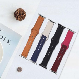 Подлинный кожаный ремешок, дышащий и прочный, модная сетка Qianniao, маленький, свежий и твердый цветный ремешок и т. Д. Подходит для часов Apple, Samsung, Huawei и Xiaomi, 38 мм, 40 мм. 42 мм